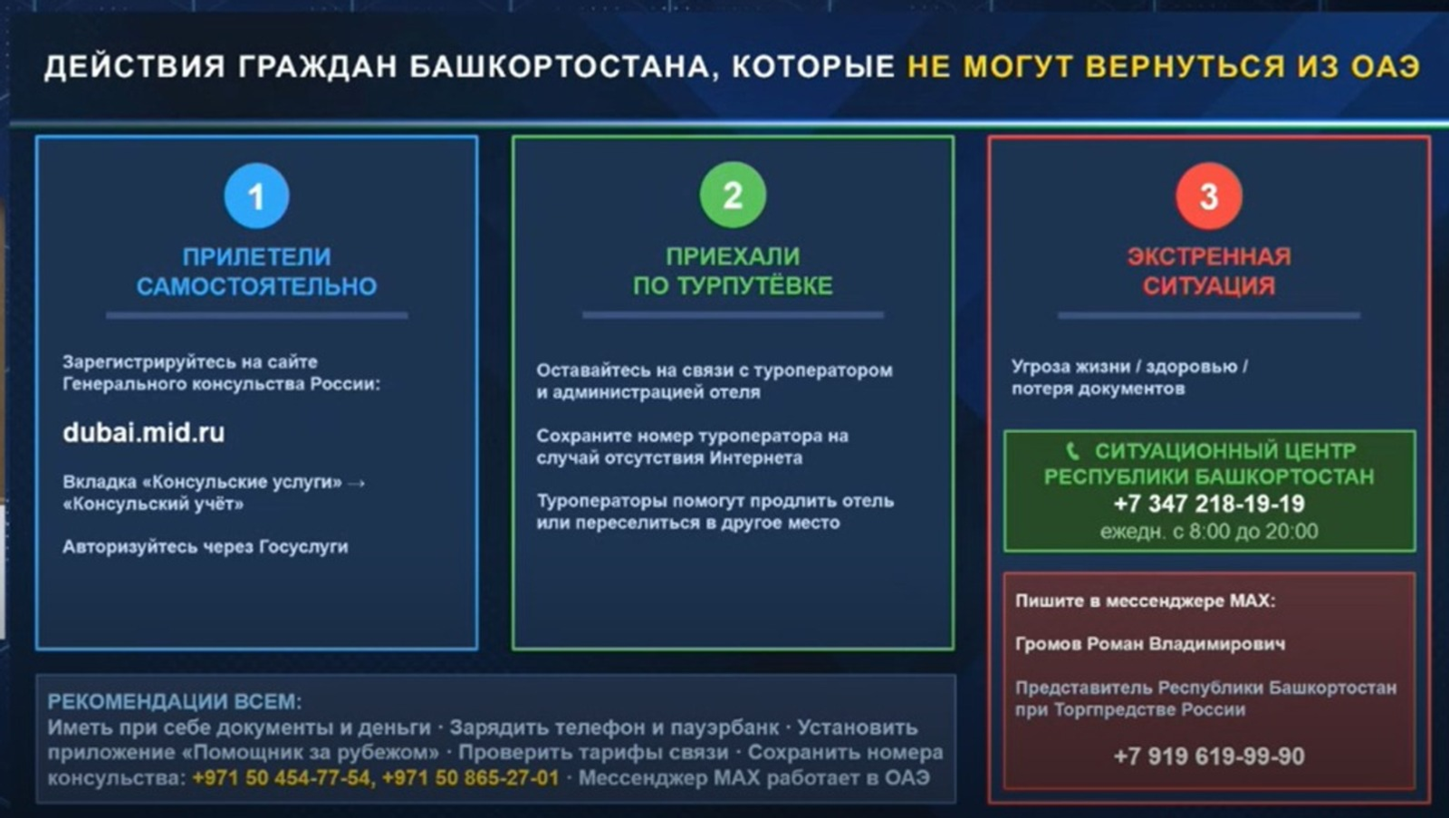 Глава Башкирии сообщил о мерах помощи для туристов на Ближнем Востоке